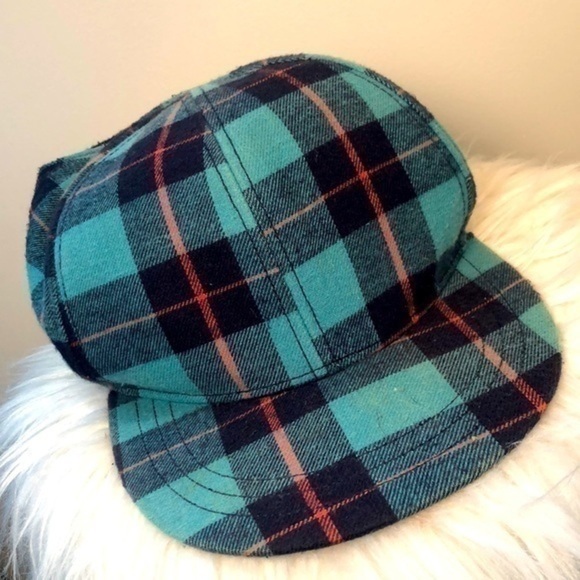 H&M | H&M DIVIDED Flat Brim Teal Flannel Hat, Size L/60 - Picture 2 of 5